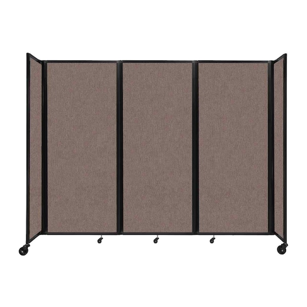 Room Divider 360 Folding Portable Partition 8'6" x 6'10" Latte Fabric